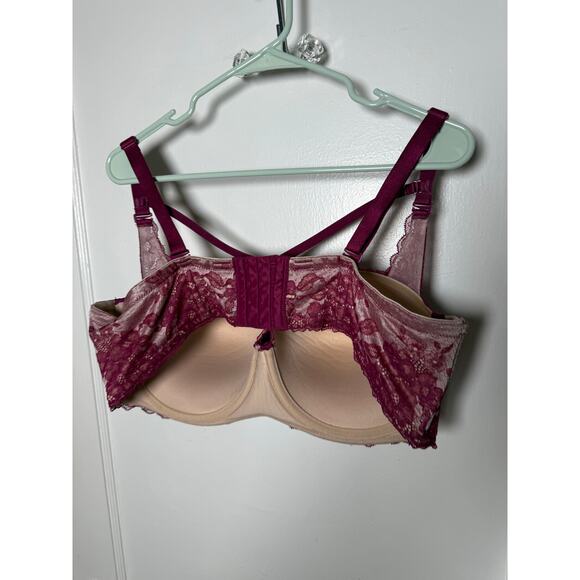 Torrid Curve Red Lace Strappy Push Up Plunge Bra Underwire Sexy Women's 42 DD - Picture 8 of 10